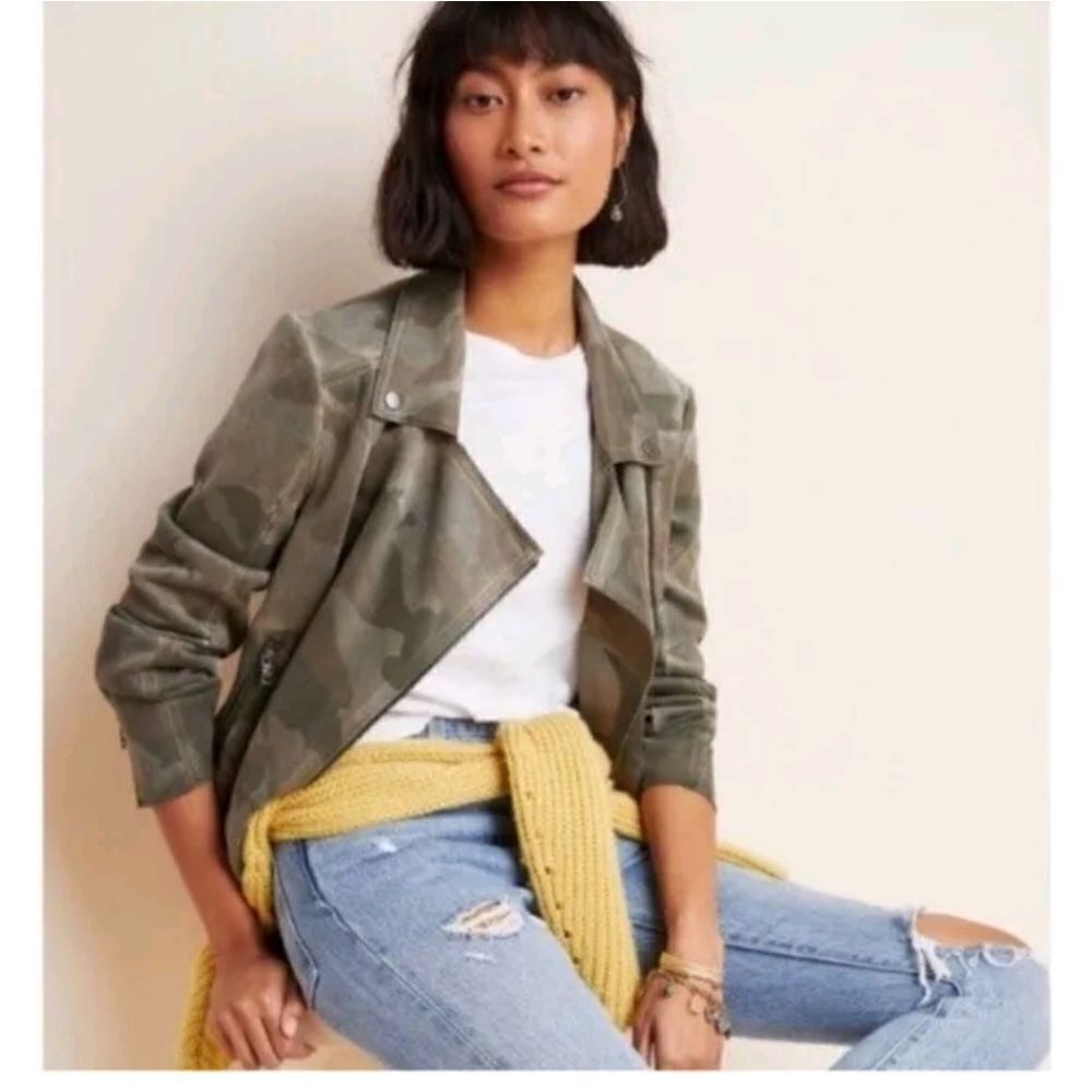 Anthropologie Marrakech Camo Moto Jacket Size Small